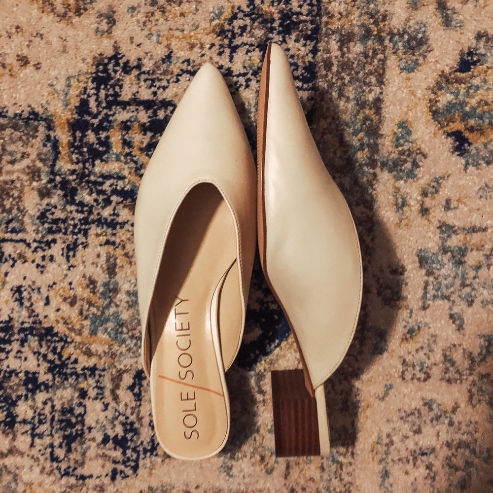 Sole Society Leather V-Cut Mule